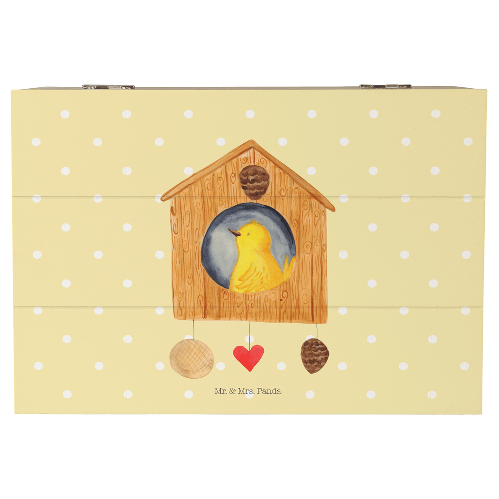 Holzkiste Vogelhaus Holzkiste, Kiste, Schatzkiste, Truhe, Schatulle, XXL, Erinnerungsbox, Erinnerungskiste, Dekokiste, Aufbewahrungsbox, Tiermotive, Gute Laune, lustige Sprüche, Tiere, Vogel, Vögel, Vogelhaus, Vogelhäuschen, Home sweet home, Zuhause, Nest, Eigenheim, Familie, Wohnung, Haus, unser Haus, Lieblingsort, Castle