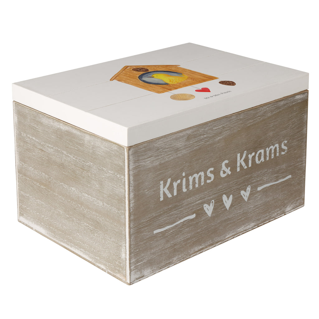 Holzkiste Vogelhaus Holzkiste, Kiste, Schatzkiste, Truhe, Schatulle, XXL, Erinnerungsbox, Erinnerungskiste, Dekokiste, Aufbewahrungsbox, Tiermotive, Gute Laune, lustige Sprüche, Tiere, Vogel, Vögel, Vogelhaus, Vogelhäuschen, Home sweet home, Zuhause, Nest, Eigenheim, Familie, Wohnung, Haus, unser Haus, Lieblingsort, Castle