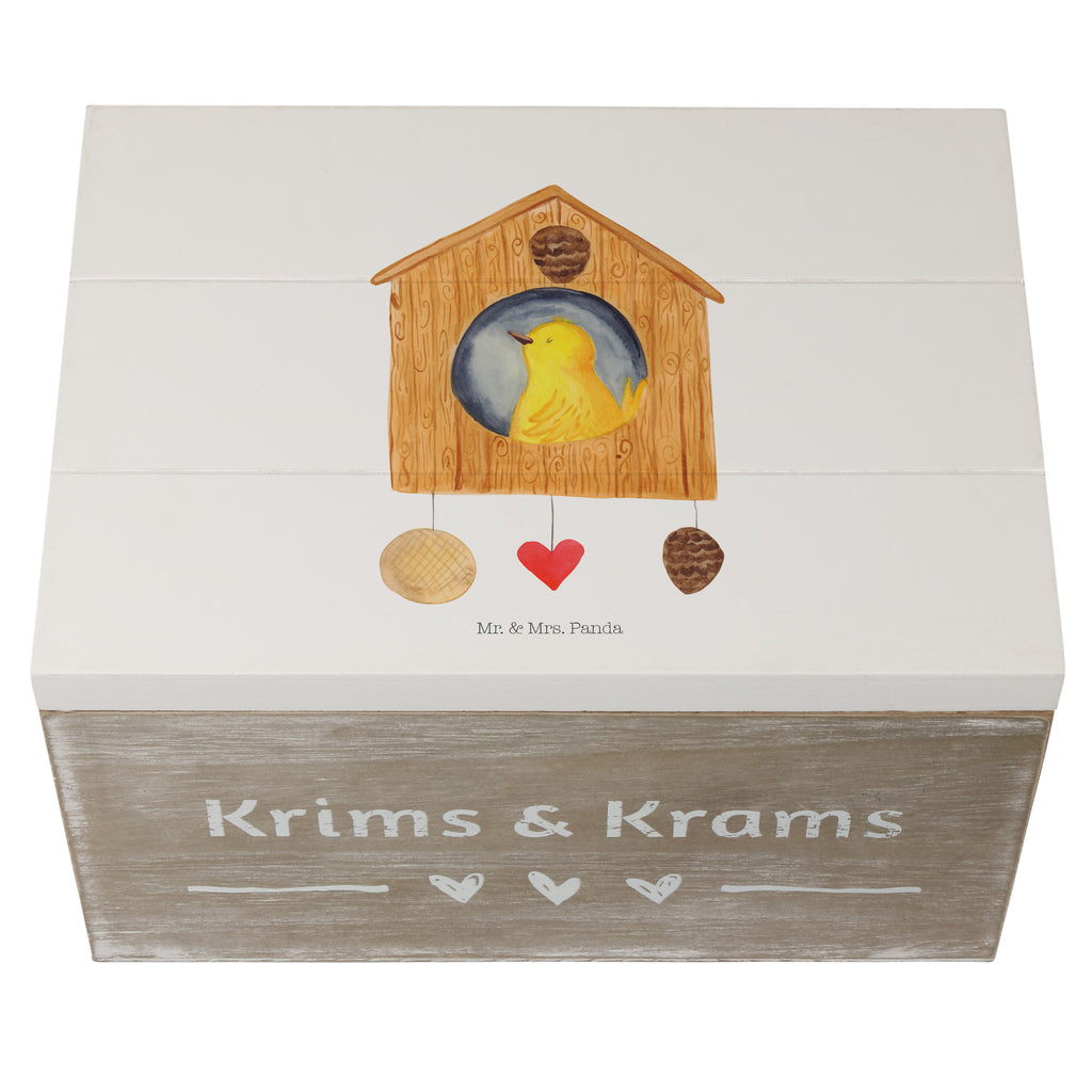 Holzkiste Vogelhaus Holzkiste, Kiste, Schatzkiste, Truhe, Schatulle, XXL, Erinnerungsbox, Erinnerungskiste, Dekokiste, Aufbewahrungsbox, Tiermotive, Gute Laune, lustige Sprüche, Tiere, Vogel, Vögel, Vogelhaus, Vogelhäuschen, Home sweet home, Zuhause, Nest, Eigenheim, Familie, Wohnung, Haus, unser Haus, Lieblingsort, Castle