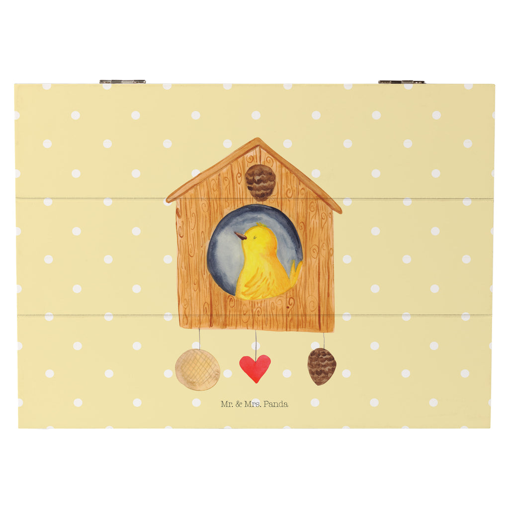 Holzkiste Vogelhaus Holzkiste, Kiste, Schatzkiste, Truhe, Schatulle, XXL, Erinnerungsbox, Erinnerungskiste, Dekokiste, Aufbewahrungsbox, Tiermotive, Gute Laune, lustige Sprüche, Tiere, Vogel, Vögel, Vogelhaus, Vogelhäuschen, Home sweet home, Zuhause, Nest, Eigenheim, Familie, Wohnung, Haus, unser Haus, Lieblingsort, Castle