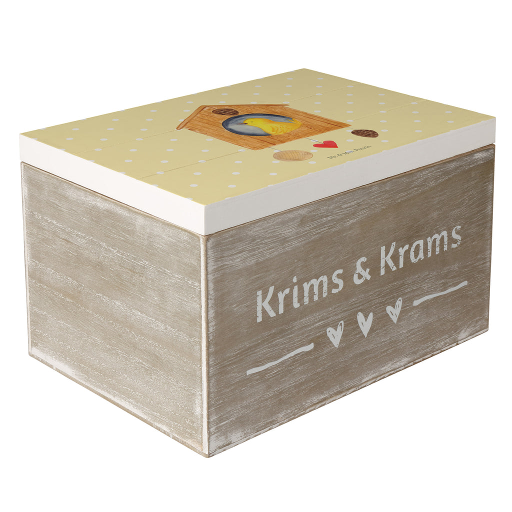 Holzkiste Vogelhaus Holzkiste, Kiste, Schatzkiste, Truhe, Schatulle, XXL, Erinnerungsbox, Erinnerungskiste, Dekokiste, Aufbewahrungsbox, Tiermotive, Gute Laune, lustige Sprüche, Tiere, Vogel, Vögel, Vogelhaus, Vogelhäuschen, Home sweet home, Zuhause, Nest, Eigenheim, Familie, Wohnung, Haus, unser Haus, Lieblingsort, Castle