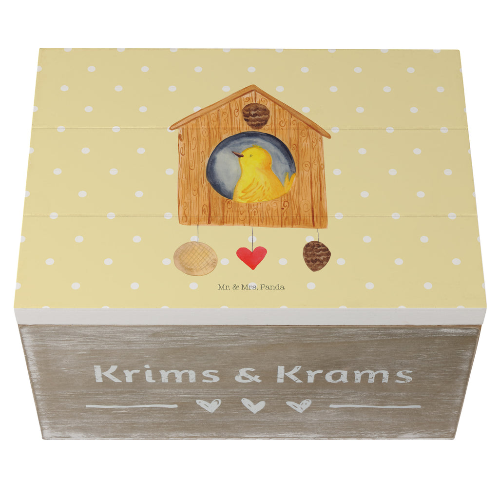 Holzkiste Vogelhaus Holzkiste, Kiste, Schatzkiste, Truhe, Schatulle, XXL, Erinnerungsbox, Erinnerungskiste, Dekokiste, Aufbewahrungsbox, Tiermotive, Gute Laune, lustige Sprüche, Tiere, Vogel, Vögel, Vogelhaus, Vogelhäuschen, Home sweet home, Zuhause, Nest, Eigenheim, Familie, Wohnung, Haus, unser Haus, Lieblingsort, Castle