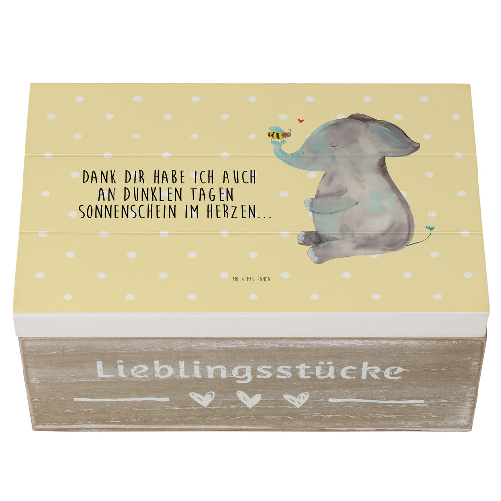 Holzkiste Elefant & Biene Holzkiste, Kiste, Schatzkiste, Truhe, Schatulle, XXL, Erinnerungsbox, Erinnerungskiste, Dekokiste, Aufbewahrungsbox, Tiermotive, Gute Laune, lustige Sprüche, Tiere, Elefant, Biene, Liebe, Liebesbeweis, Jahrestag, Liebesgeschenk, Heiratsantrag, Hochzeitsgeschenk, Liebesspruch