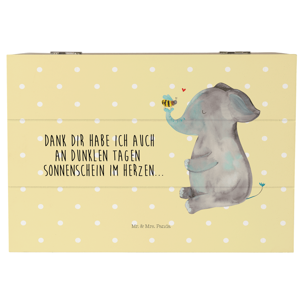 Holzkiste Elefant & Biene Holzkiste, Kiste, Schatzkiste, Truhe, Schatulle, XXL, Erinnerungsbox, Erinnerungskiste, Dekokiste, Aufbewahrungsbox, Tiermotive, Gute Laune, lustige Sprüche, Tiere, Elefant, Biene, Liebe, Liebesbeweis, Jahrestag, Liebesgeschenk, Heiratsantrag, Hochzeitsgeschenk, Liebesspruch