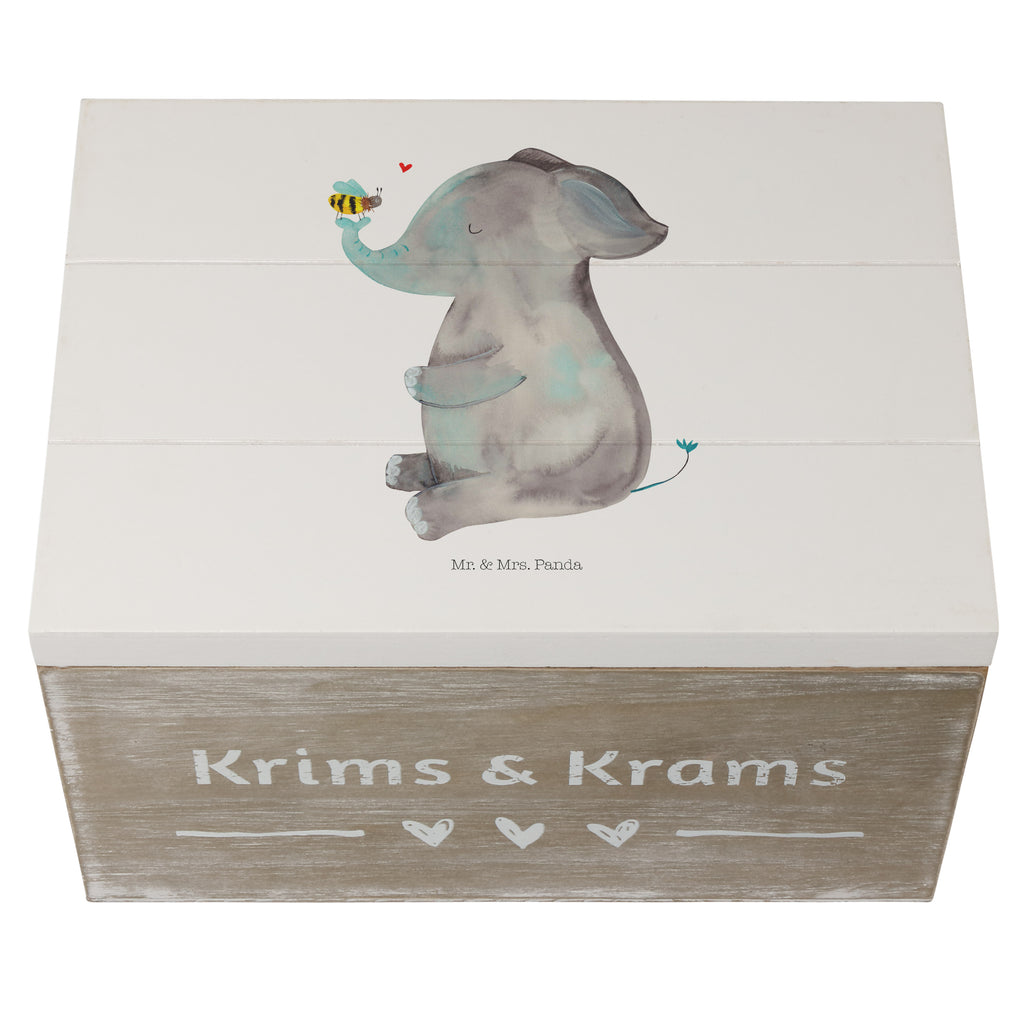 Holzkiste Elefant & Biene Holzkiste, Kiste, Schatzkiste, Truhe, Schatulle, XXL, Erinnerungsbox, Erinnerungskiste, Dekokiste, Aufbewahrungsbox, Tiermotive, Gute Laune, lustige Sprüche, Tiere, Elefant, Biene, Liebe, Liebesbeweis, Jahrestag, Liebesgeschenk, Heiratsantrag, Hochzeitsgeschenk, Liebesspruch