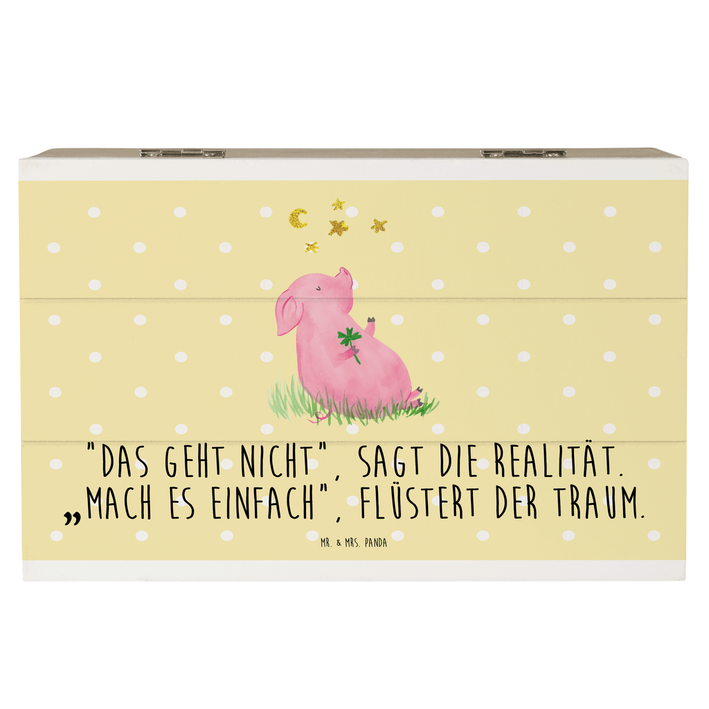 Holzkiste Glücksschwein Holzkiste, Kiste, Schatzkiste, Truhe, Schatulle, XXL, Erinnerungsbox, Erinnerungskiste, Dekokiste, Aufbewahrungsbox, Tiermotive, Gute Laune, lustige Sprüche, Tiere, Glücksschwein. Glück, Schwein, Schweinchen, Sterne, Sernchen, Ziele, Träume, Motivation, Glücksbringer