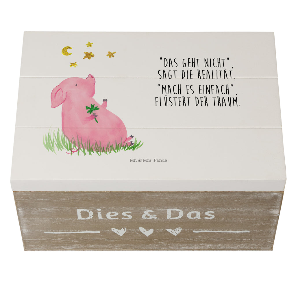 Holzkiste Glücksschwein Holzkiste, Kiste, Schatzkiste, Truhe, Schatulle, XXL, Erinnerungsbox, Erinnerungskiste, Dekokiste, Aufbewahrungsbox, Tiermotive, Gute Laune, lustige Sprüche, Tiere, Glücksschwein. Glück, Schwein, Schweinchen, Sterne, Sernchen, Ziele, Träume, Motivation, Glücksbringer