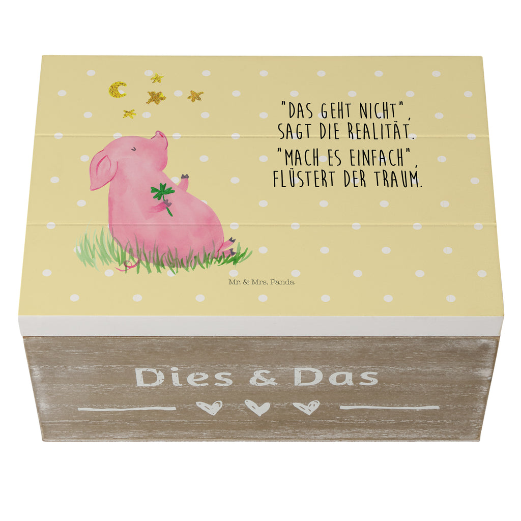 Holzkiste Glücksschwein Holzkiste, Kiste, Schatzkiste, Truhe, Schatulle, XXL, Erinnerungsbox, Erinnerungskiste, Dekokiste, Aufbewahrungsbox, Tiermotive, Gute Laune, lustige Sprüche, Tiere, Glücksschwein. Glück, Schwein, Schweinchen, Sterne, Sernchen, Ziele, Träume, Motivation, Glücksbringer