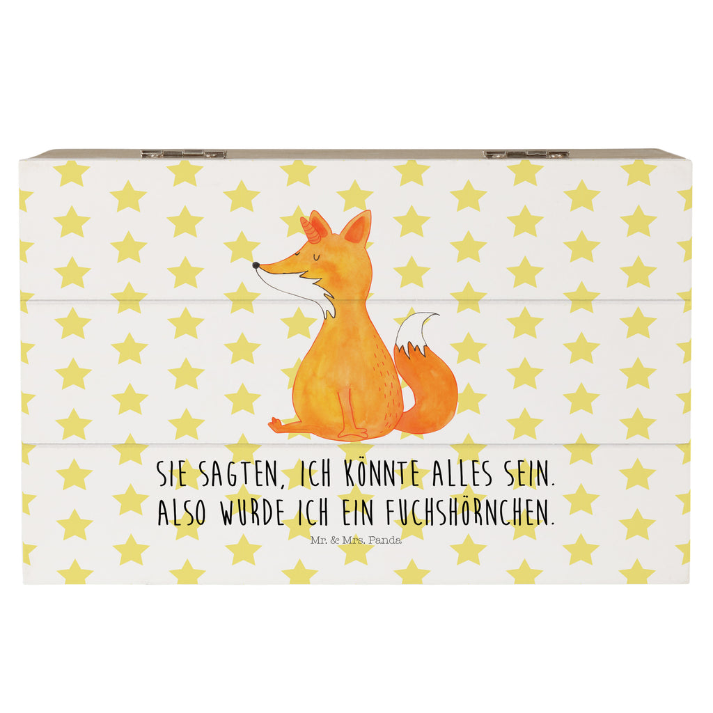 Holzkiste Fuchshörnchen Holzkiste, Kiste, Schatzkiste, Truhe, Schatulle, XXL, Erinnerungsbox, Erinnerungskiste, Dekokiste, Aufbewahrungsbox, Einhorn, Einhörner, Einhorn Deko, Pegasus, Unicorn, Fuchs, Unicorns, Fuchshörnchen, Fuchshorn, Foxycorn, Füchse