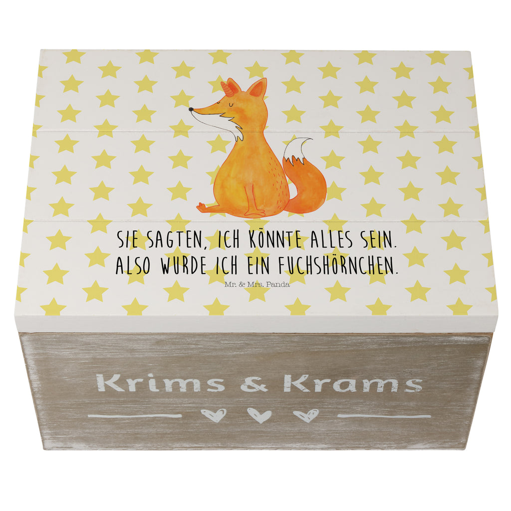 Holzkiste Fuchshörnchen Holzkiste, Kiste, Schatzkiste, Truhe, Schatulle, XXL, Erinnerungsbox, Erinnerungskiste, Dekokiste, Aufbewahrungsbox, Einhorn, Einhörner, Einhorn Deko, Pegasus, Unicorn, Fuchs, Unicorns, Fuchshörnchen, Fuchshorn, Foxycorn, Füchse