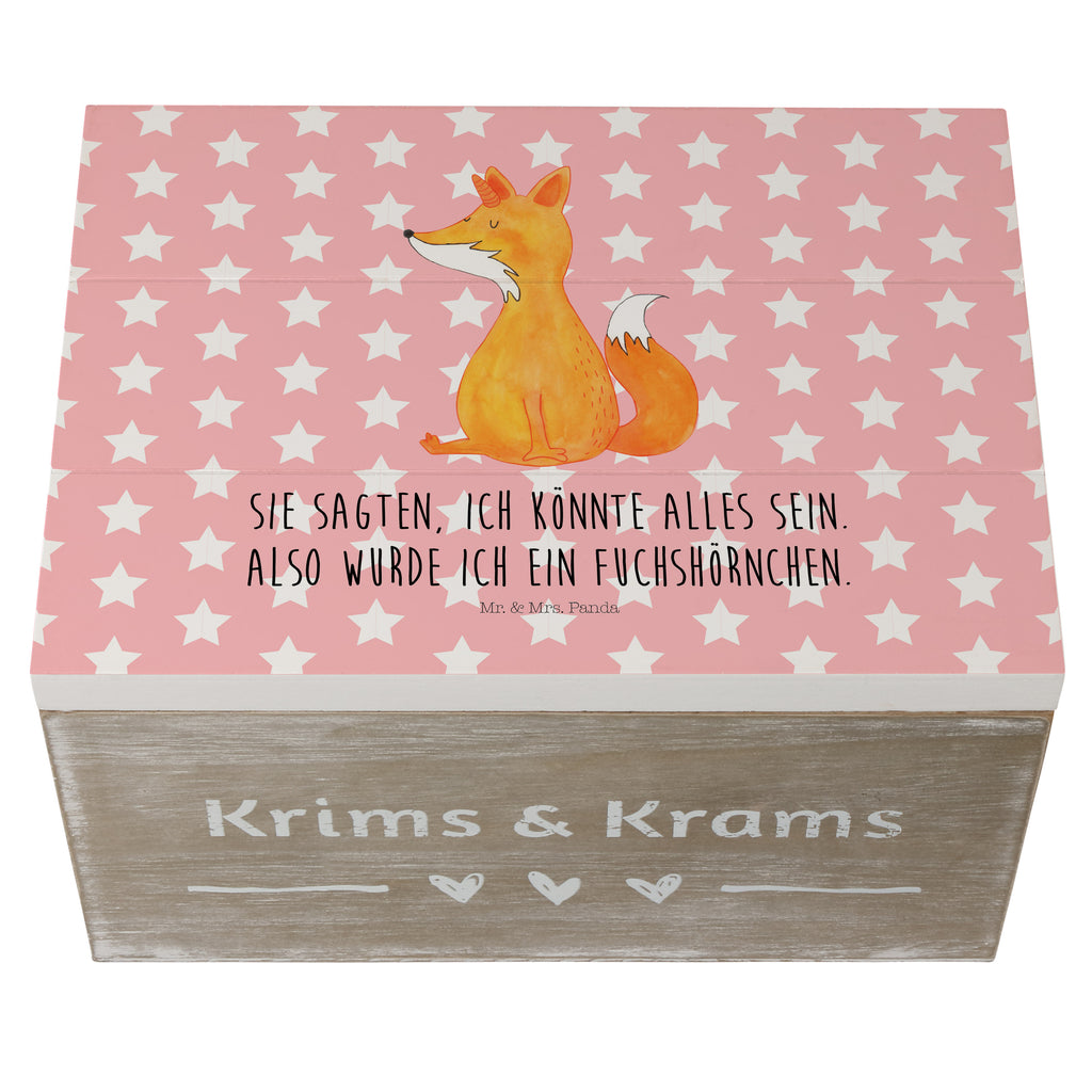 Holzkiste Fuchshörnchen Holzkiste, Kiste, Schatzkiste, Truhe, Schatulle, XXL, Erinnerungsbox, Erinnerungskiste, Dekokiste, Aufbewahrungsbox, Einhorn, Einhörner, Einhorn Deko, Pegasus, Unicorn, Fuchs, Unicorns, Fuchshörnchen, Fuchshorn, Foxycorn, Füchse