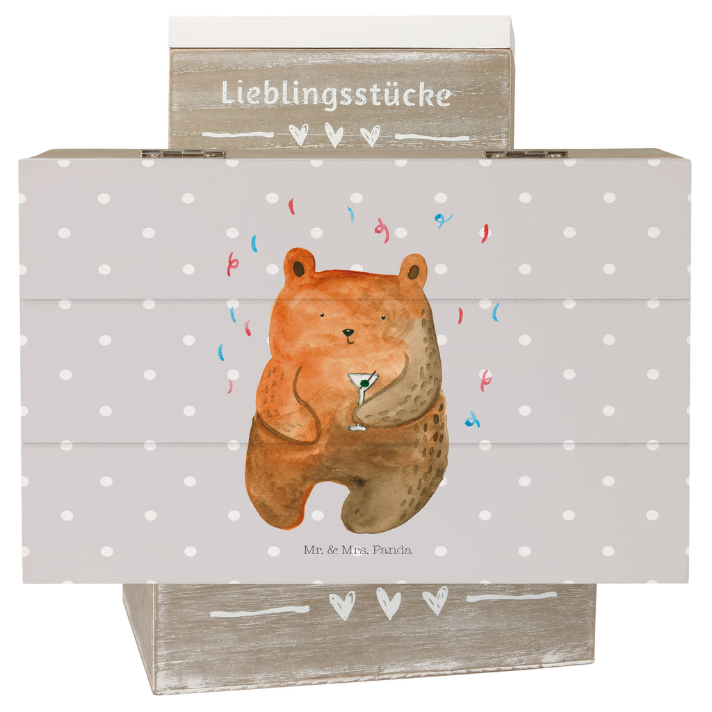 Holzkiste Bär Party Holzkiste, Kiste, Schatzkiste, Truhe, Schatulle, XXL, Erinnerungsbox, Erinnerungskiste, Dekokiste, Aufbewahrungsbox, Bär, Teddy, Teddybär, Geburtstag, Geburtstagsgeschenk, Geschenk, Party, Feiern, Abfeiern, Mitbringsel, Gute Laune, Lustig