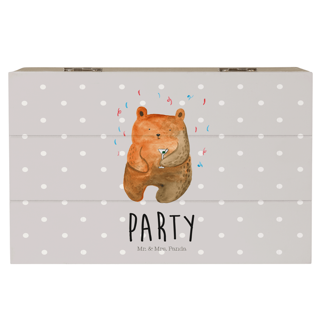 Holzkiste Bär Party Holzkiste, Kiste, Schatzkiste, Truhe, Schatulle, XXL, Erinnerungsbox, Erinnerungskiste, Dekokiste, Aufbewahrungsbox, Bär, Teddy, Teddybär, Geburtstag, Geburtstagsgeschenk, Geschenk, Party, Feiern, Abfeiern, Mitbringsel, Gute Laune, Lustig