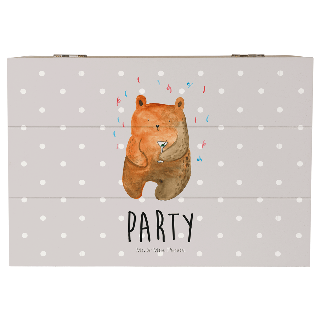 Holzkiste Bär Party Holzkiste, Kiste, Schatzkiste, Truhe, Schatulle, XXL, Erinnerungsbox, Erinnerungskiste, Dekokiste, Aufbewahrungsbox, Bär, Teddy, Teddybär, Geburtstag, Geburtstagsgeschenk, Geschenk, Party, Feiern, Abfeiern, Mitbringsel, Gute Laune, Lustig