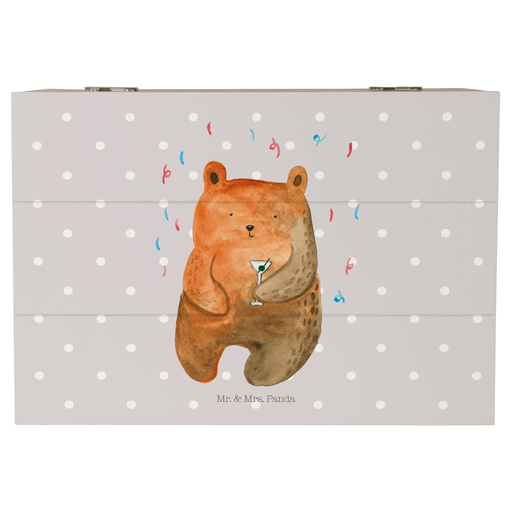 Holzkiste Bär Party Holzkiste, Kiste, Schatzkiste, Truhe, Schatulle, XXL, Erinnerungsbox, Erinnerungskiste, Dekokiste, Aufbewahrungsbox, Bär, Teddy, Teddybär, Geburtstag, Geburtstagsgeschenk, Geschenk, Party, Feiern, Abfeiern, Mitbringsel, Gute Laune, Lustig