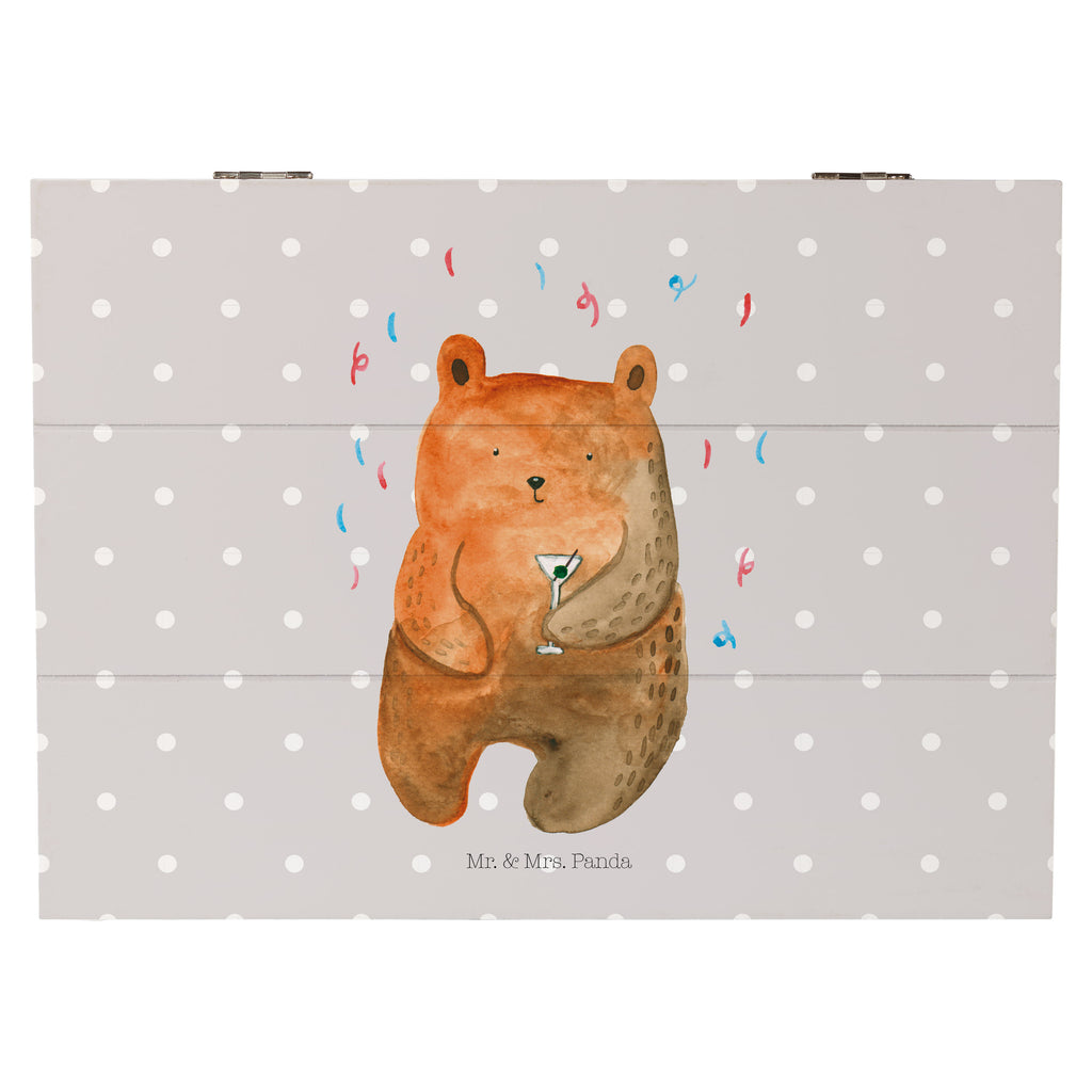 Holzkiste Bär Party Holzkiste, Kiste, Schatzkiste, Truhe, Schatulle, XXL, Erinnerungsbox, Erinnerungskiste, Dekokiste, Aufbewahrungsbox, Bär, Teddy, Teddybär, Geburtstag, Geburtstagsgeschenk, Geschenk, Party, Feiern, Abfeiern, Mitbringsel, Gute Laune, Lustig