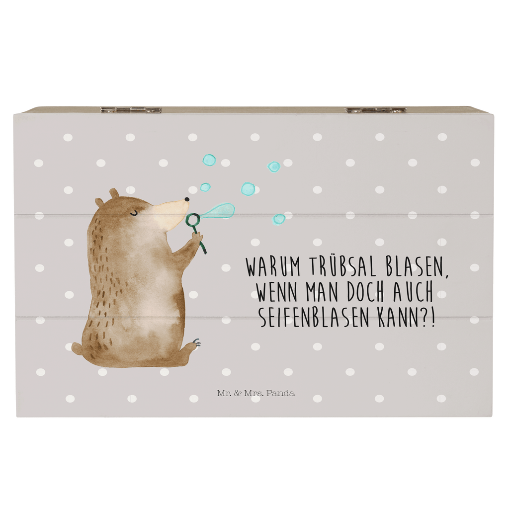 Holzkiste Bär Seifenblasen Holzkiste, Kiste, Schatzkiste, Truhe, Schatulle, XXL, Erinnerungsbox, Erinnerungskiste, Dekokiste, Aufbewahrungsbox, Bär, Teddy, Teddybär, Seifenblasen Bär Lustig Sein Glücklich Traurig Happy