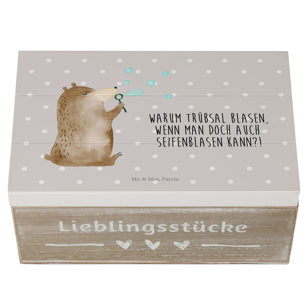 Holzkiste Bär Seifenblasen Holzkiste, Kiste, Schatzkiste, Truhe, Schatulle, XXL, Erinnerungsbox, Erinnerungskiste, Dekokiste, Aufbewahrungsbox, Bär, Teddy, Teddybär, Seifenblasen Bär Lustig Sein Glücklich Traurig Happy