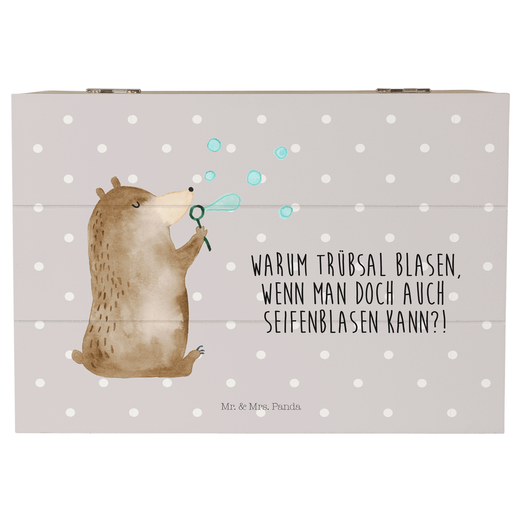 Holzkiste Bär Seifenblasen Holzkiste, Kiste, Schatzkiste, Truhe, Schatulle, XXL, Erinnerungsbox, Erinnerungskiste, Dekokiste, Aufbewahrungsbox, Bär, Teddy, Teddybär, Seifenblasen Bär Lustig Sein Glücklich Traurig Happy
