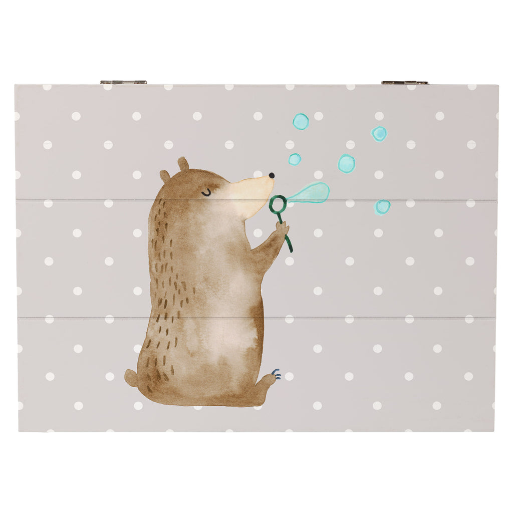 Holzkiste Bär Seifenblasen Holzkiste, Kiste, Schatzkiste, Truhe, Schatulle, XXL, Erinnerungsbox, Erinnerungskiste, Dekokiste, Aufbewahrungsbox, Bär, Teddy, Teddybär, Seifenblasen Bär Lustig Sein Glücklich Traurig Happy