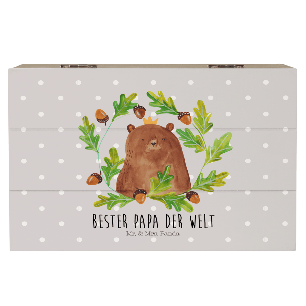 Holzkiste Bär König Holzkiste, Kiste, Schatzkiste, Truhe, Schatulle, XXL, Erinnerungsbox, Erinnerungskiste, Dekokiste, Aufbewahrungsbox, Bär, Teddy, Teddybär, Papa, Papa Bär, bester Vater, bester Papa, weltbester Papa, Vatertag, Vater, Dad, Daddy, Papi