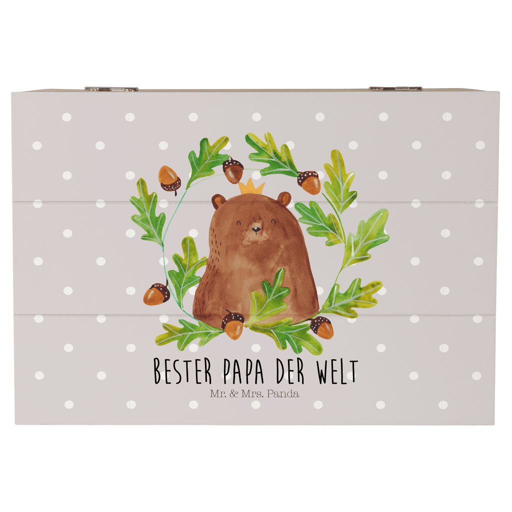 Holzkiste Bär König Holzkiste, Kiste, Schatzkiste, Truhe, Schatulle, XXL, Erinnerungsbox, Erinnerungskiste, Dekokiste, Aufbewahrungsbox, Bär, Teddy, Teddybär, Papa, Papa Bär, bester Vater, bester Papa, weltbester Papa, Vatertag, Vater, Dad, Daddy, Papi