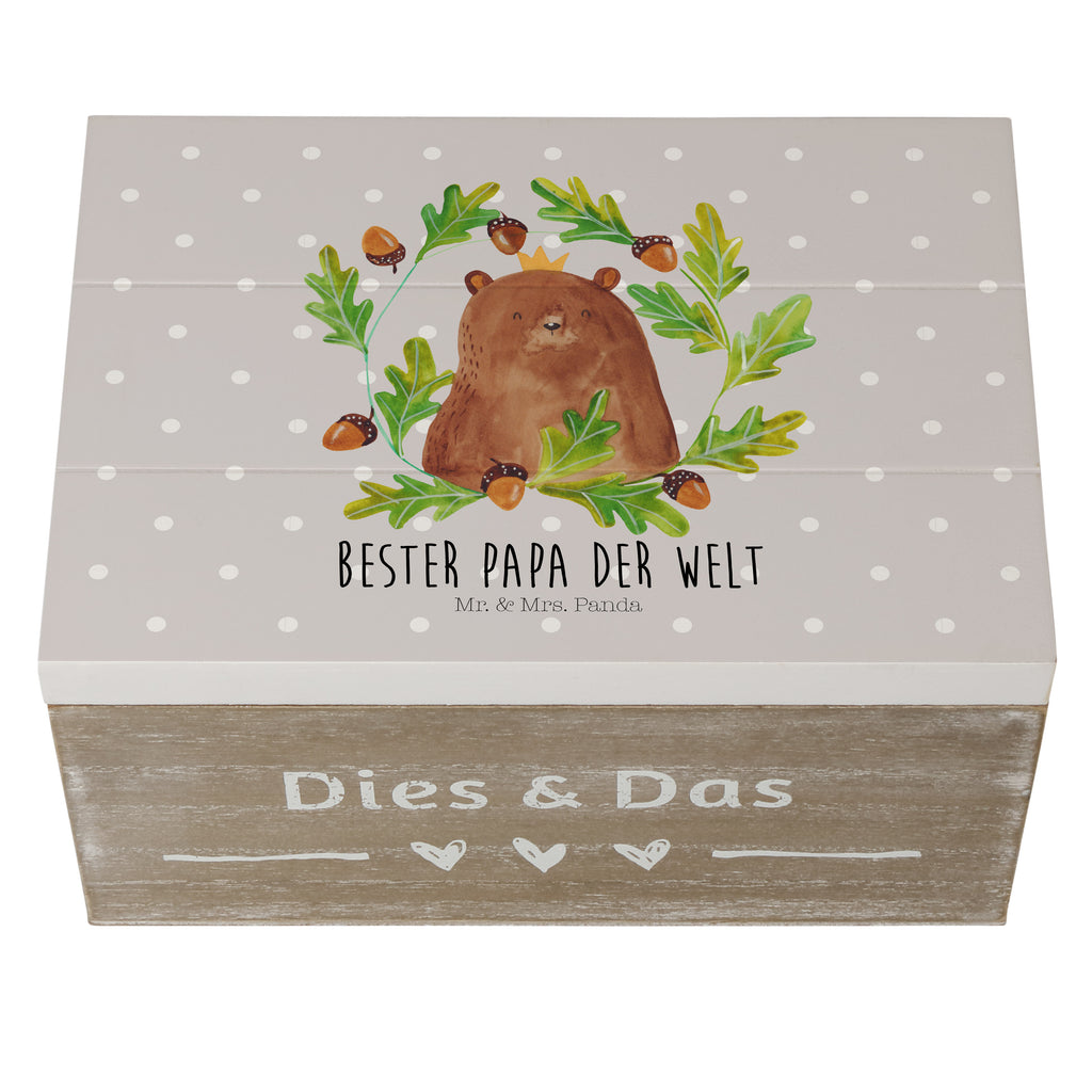 Holzkiste Bär König Holzkiste, Kiste, Schatzkiste, Truhe, Schatulle, XXL, Erinnerungsbox, Erinnerungskiste, Dekokiste, Aufbewahrungsbox, Bär, Teddy, Teddybär, Papa, Papa Bär, bester Vater, bester Papa, weltbester Papa, Vatertag, Vater, Dad, Daddy, Papi