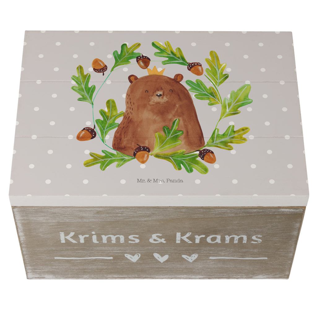 Holzkiste Bär König Holzkiste, Kiste, Schatzkiste, Truhe, Schatulle, XXL, Erinnerungsbox, Erinnerungskiste, Dekokiste, Aufbewahrungsbox, Bär, Teddy, Teddybär, Papa, Papa Bär, bester Vater, bester Papa, weltbester Papa, Vatertag, Vater, Dad, Daddy, Papi
