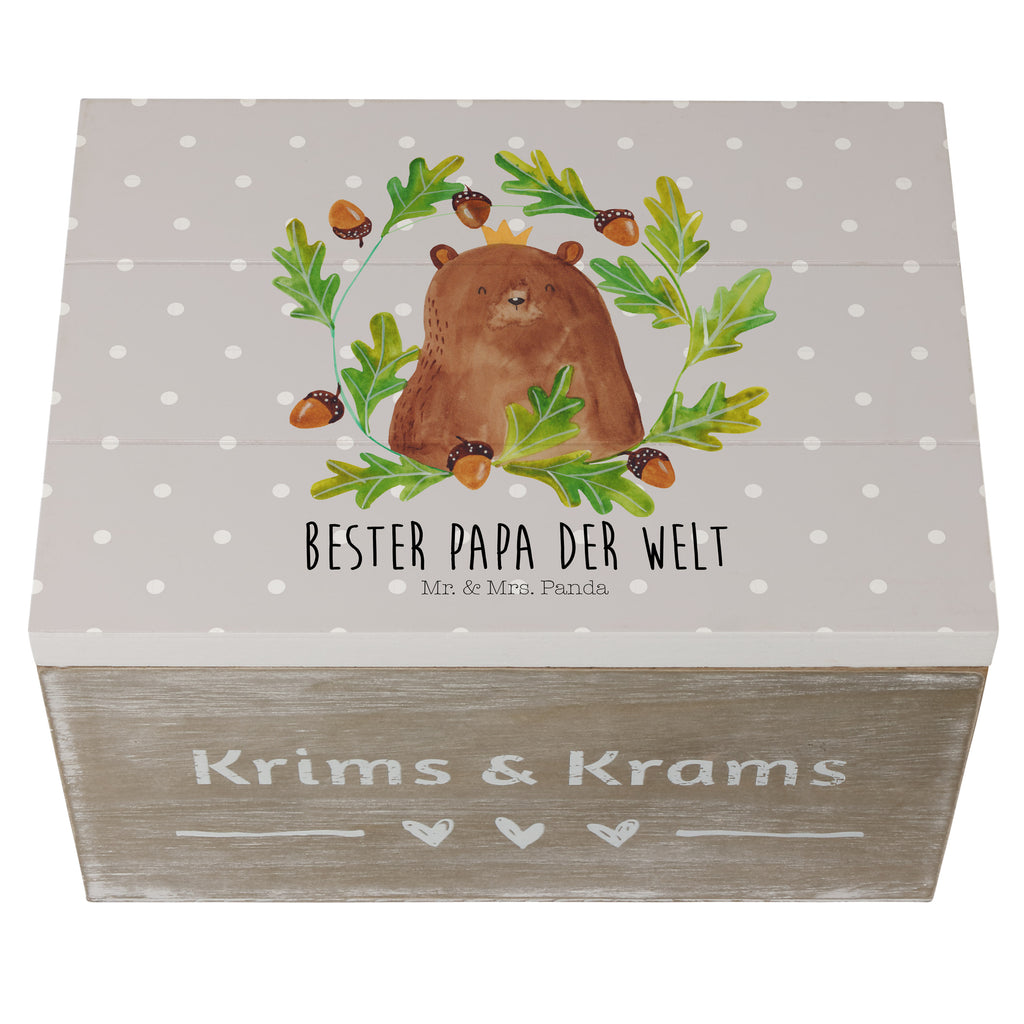 Holzkiste Bär König Holzkiste, Kiste, Schatzkiste, Truhe, Schatulle, XXL, Erinnerungsbox, Erinnerungskiste, Dekokiste, Aufbewahrungsbox, Bär, Teddy, Teddybär, Papa, Papa Bär, bester Vater, bester Papa, weltbester Papa, Vatertag, Vater, Dad, Daddy, Papi