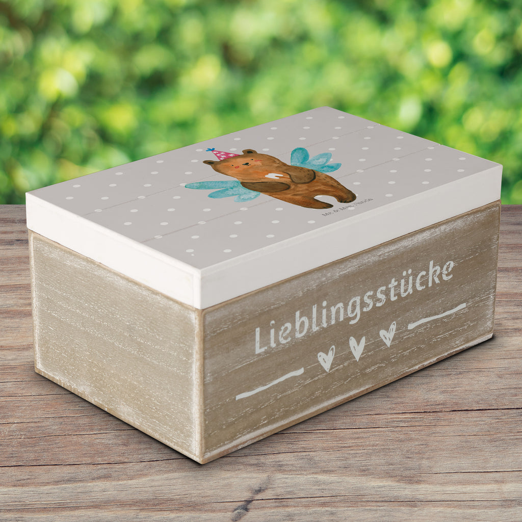 Holzkiste Zahnfee Bär Holzkiste, Kiste, Schatzkiste, Truhe, Schatulle, XXL, Erinnerungsbox, Erinnerungskiste, Dekokiste, Aufbewahrungsbox, Bär, Teddy, Teddybär, Zahnfee, Fee, Milchzahn, Erster Zahn