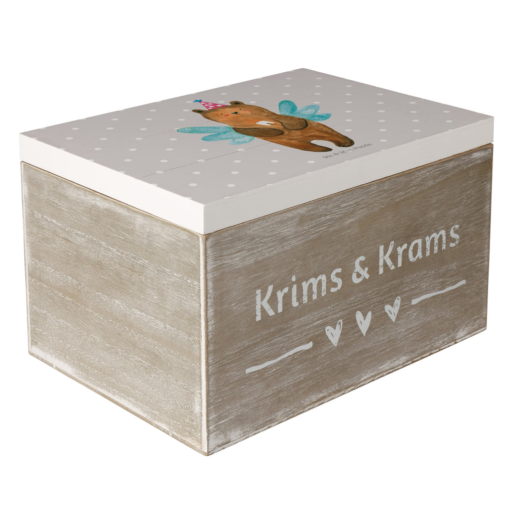 Holzkiste Zahnfee Bär Holzkiste, Kiste, Schatzkiste, Truhe, Schatulle, XXL, Erinnerungsbox, Erinnerungskiste, Dekokiste, Aufbewahrungsbox, Bär, Teddy, Teddybär, Zahnfee, Fee, Milchzahn, Erster Zahn