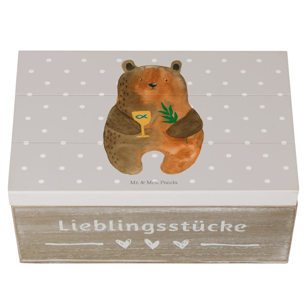 Holzkiste Konfirmation-Bär Holzkiste, Kiste, Schatzkiste, Truhe, Schatulle, XXL, Erinnerungsbox, Erinnerungskiste, Dekokiste, Aufbewahrungsbox, Bär, Teddy, Teddybär, Konfirmation, Kirche, evangelisch, Gottesdienst