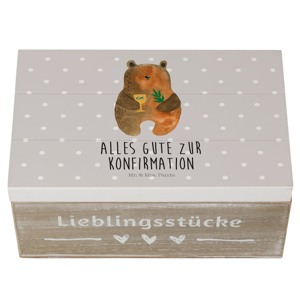 Holzkiste Konfirmation-Bär Holzkiste, Kiste, Schatzkiste, Truhe, Schatulle, XXL, Erinnerungsbox, Erinnerungskiste, Dekokiste, Aufbewahrungsbox, Bär, Teddy, Teddybär, Konfirmation, Kirche, evangelisch, Gottesdienst