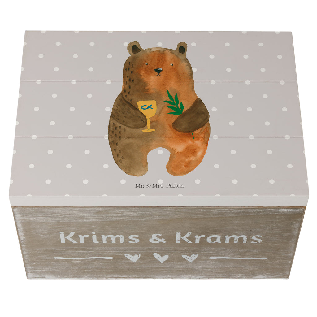 Holzkiste Konfirmation-Bär Holzkiste, Kiste, Schatzkiste, Truhe, Schatulle, XXL, Erinnerungsbox, Erinnerungskiste, Dekokiste, Aufbewahrungsbox, Bär, Teddy, Teddybär, Konfirmation, Kirche, evangelisch, Gottesdienst