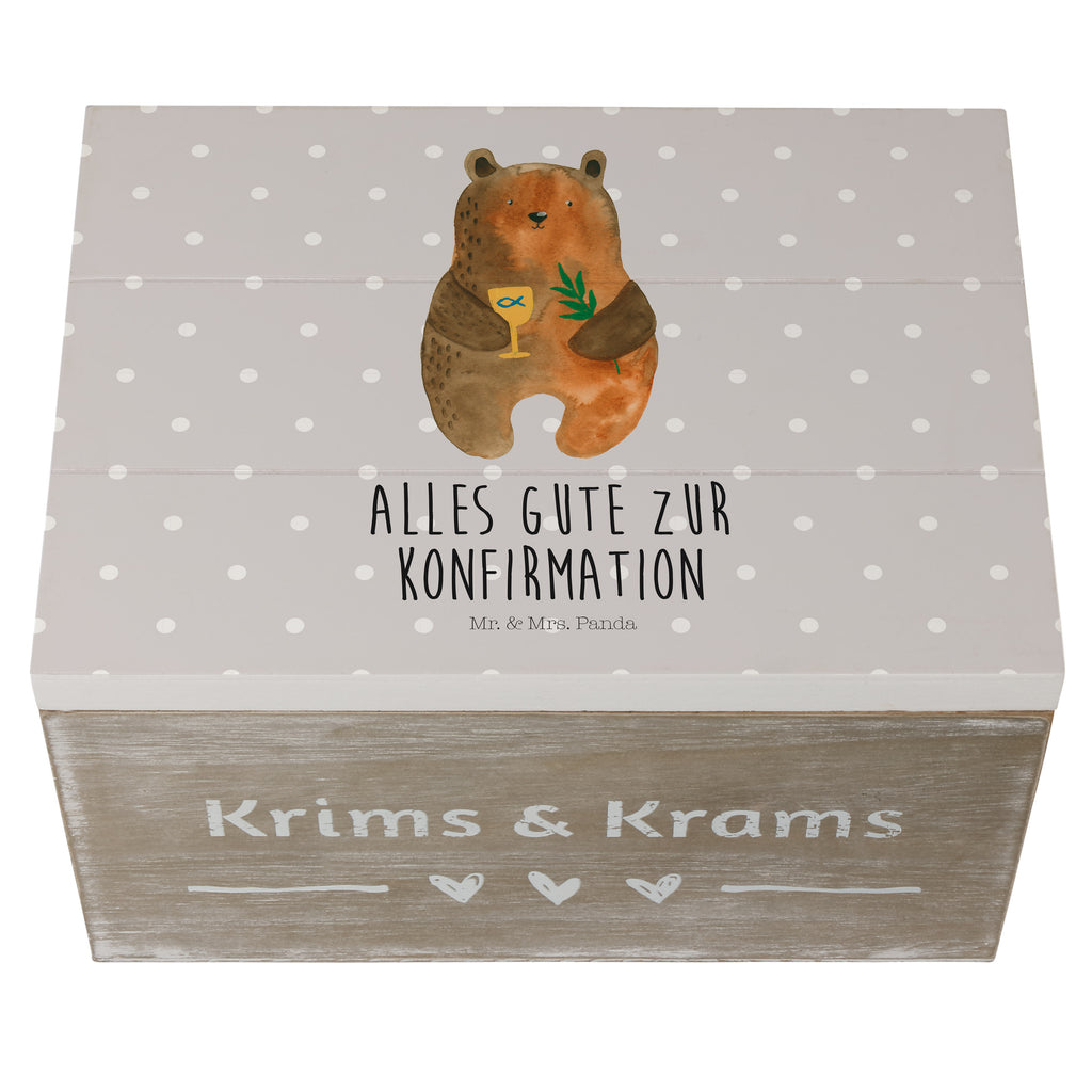 Holzkiste Konfirmation-Bär Holzkiste, Kiste, Schatzkiste, Truhe, Schatulle, XXL, Erinnerungsbox, Erinnerungskiste, Dekokiste, Aufbewahrungsbox, Bär, Teddy, Teddybär, Konfirmation, Kirche, evangelisch, Gottesdienst