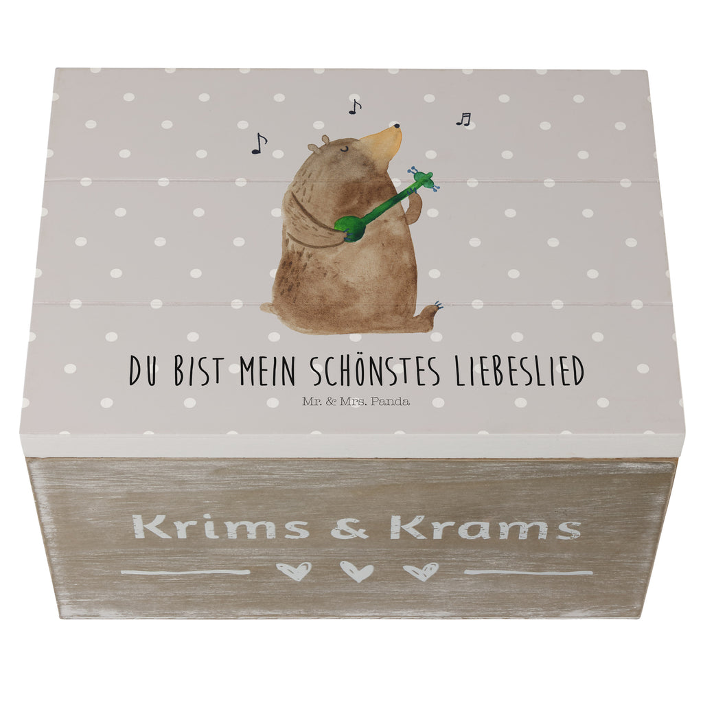 Holzkiste Bär Lied Holzkiste, Kiste, Schatzkiste, Truhe, Schatulle, XXL, Erinnerungsbox, Erinnerungskiste, Dekokiste, Aufbewahrungsbox, Bär, Teddy, Teddybär, Bärchen, Bear, Liebeslied, Lied, Song, Valentinstag, Valentine, Geschenk, Partner, Liebe, Freundin, Frau, Herz, Spruch