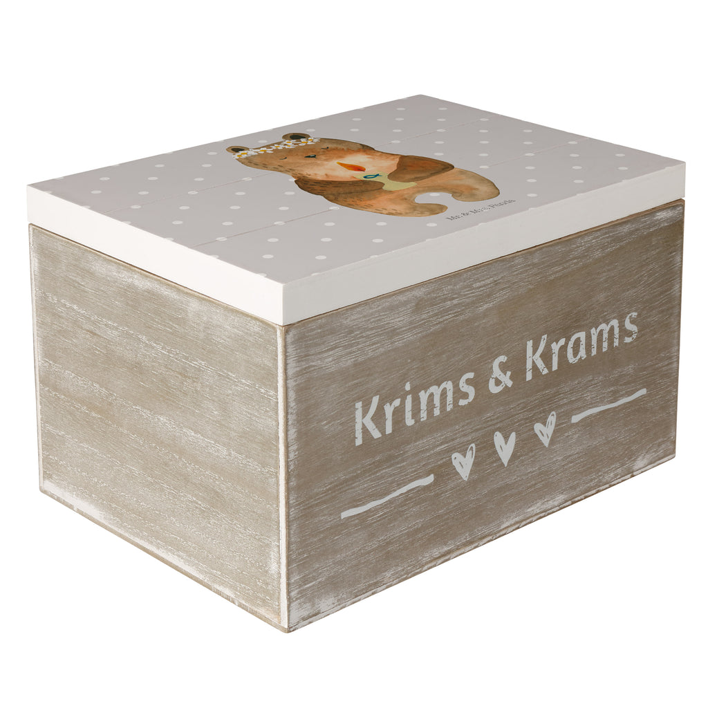 Holzkiste Kommunion-Bär Holzkiste, Kiste, Schatzkiste, Truhe, Schatulle, XXL, Erinnerungsbox, Erinnerungskiste, Dekokiste, Aufbewahrungsbox, Bär, Teddy, Teddybär, Kommunion, Gottes Segen, Taufkerze, katholisch