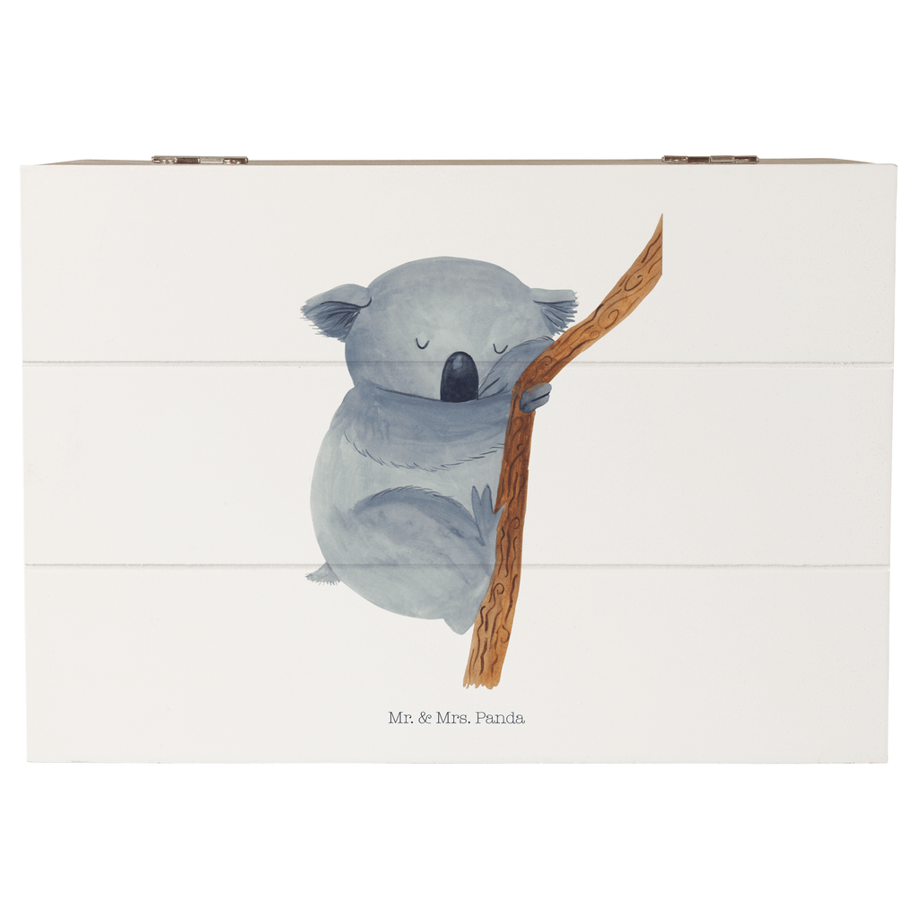 Holzkiste Koalabär Holzkiste, Kiste, Schatzkiste, Truhe, Schatulle, XXL, Erinnerungsbox, Erinnerungskiste, Dekokiste, Aufbewahrungsbox, Tiermotive, Gute Laune, lustige Sprüche, Tiere, Koala, träumen, Traum, schlafen, Schlafzimmer, Traumland, Bär, Koalabär