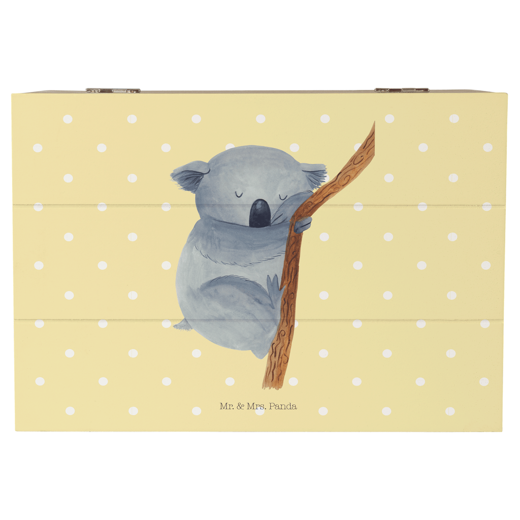 Holzkiste Koalabär Holzkiste, Kiste, Schatzkiste, Truhe, Schatulle, XXL, Erinnerungsbox, Erinnerungskiste, Dekokiste, Aufbewahrungsbox, Tiermotive, Gute Laune, lustige Sprüche, Tiere, Koala, träumen, Traum, schlafen, Schlafzimmer, Traumland, Bär, Koalabär