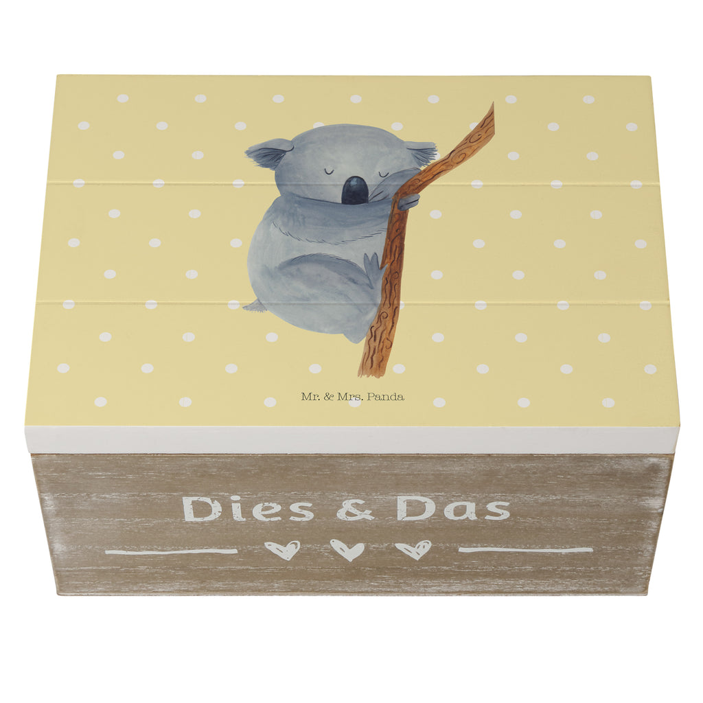 Holzkiste Koalabär Holzkiste, Kiste, Schatzkiste, Truhe, Schatulle, XXL, Erinnerungsbox, Erinnerungskiste, Dekokiste, Aufbewahrungsbox, Tiermotive, Gute Laune, lustige Sprüche, Tiere, Koala, träumen, Traum, schlafen, Schlafzimmer, Traumland, Bär, Koalabär