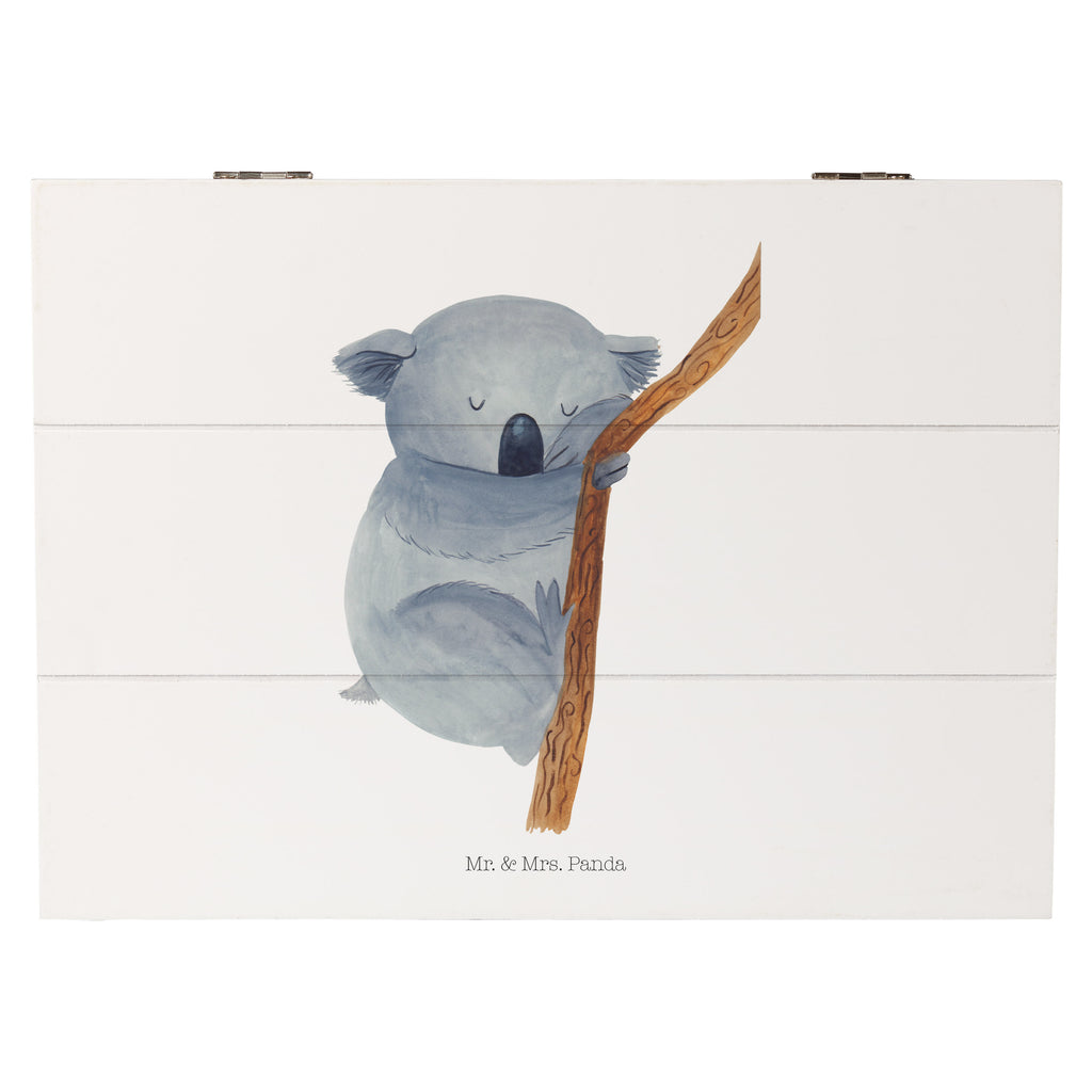 Holzkiste Koalabär Holzkiste, Kiste, Schatzkiste, Truhe, Schatulle, XXL, Erinnerungsbox, Erinnerungskiste, Dekokiste, Aufbewahrungsbox, Tiermotive, Gute Laune, lustige Sprüche, Tiere, Koala, träumen, Traum, schlafen, Schlafzimmer, Traumland, Bär, Koalabär
