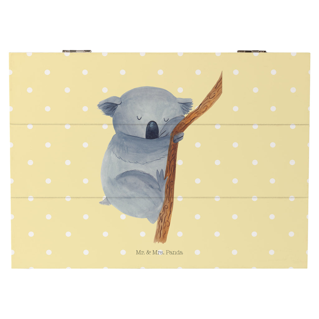 Holzkiste Koalabär Holzkiste, Kiste, Schatzkiste, Truhe, Schatulle, XXL, Erinnerungsbox, Erinnerungskiste, Dekokiste, Aufbewahrungsbox, Tiermotive, Gute Laune, lustige Sprüche, Tiere, Koala, träumen, Traum, schlafen, Schlafzimmer, Traumland, Bär, Koalabär