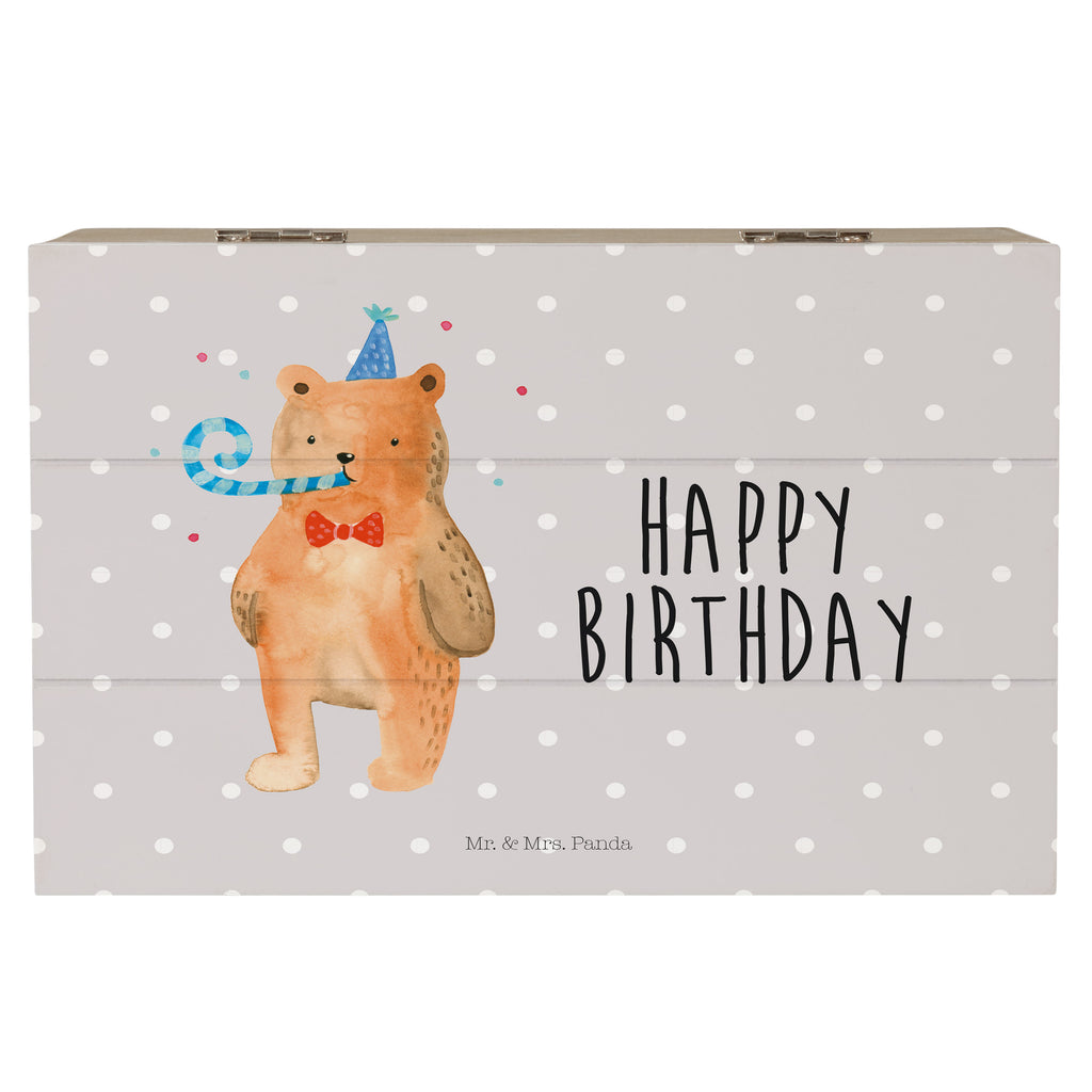 Holzkiste Birthday Bär Holzkiste, Kiste, Schatzkiste, Truhe, Schatulle, XXL, Erinnerungsbox, Erinnerungskiste, Dekokiste, Aufbewahrungsbox, Bär, Teddy, Teddybär, Happy Birthday, Alles Gute, Glückwunsch, Geburtstag