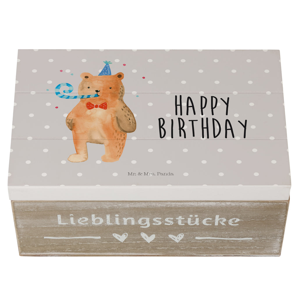 Holzkiste Birthday Bär Holzkiste, Kiste, Schatzkiste, Truhe, Schatulle, XXL, Erinnerungsbox, Erinnerungskiste, Dekokiste, Aufbewahrungsbox, Bär, Teddy, Teddybär, Happy Birthday, Alles Gute, Glückwunsch, Geburtstag
