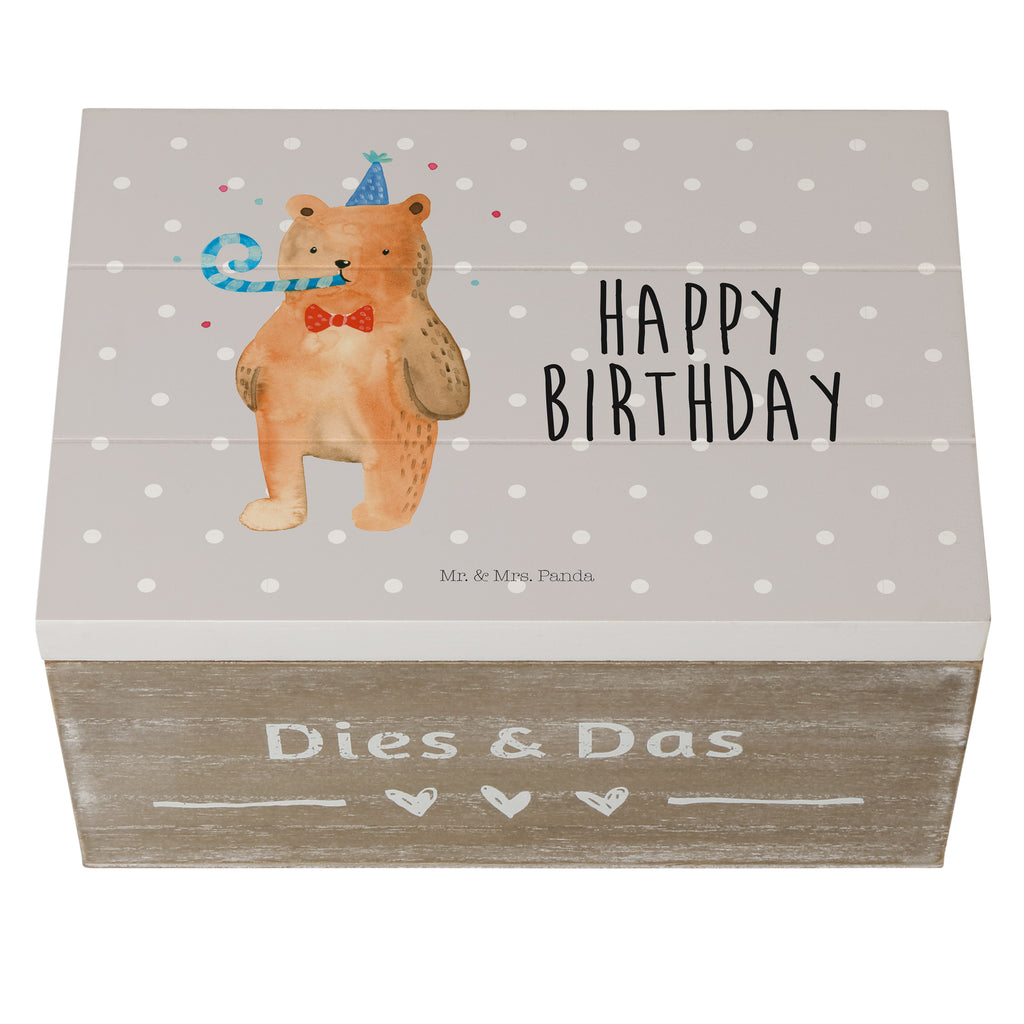 Holzkiste Birthday Bär Holzkiste, Kiste, Schatzkiste, Truhe, Schatulle, XXL, Erinnerungsbox, Erinnerungskiste, Dekokiste, Aufbewahrungsbox, Bär, Teddy, Teddybär, Happy Birthday, Alles Gute, Glückwunsch, Geburtstag