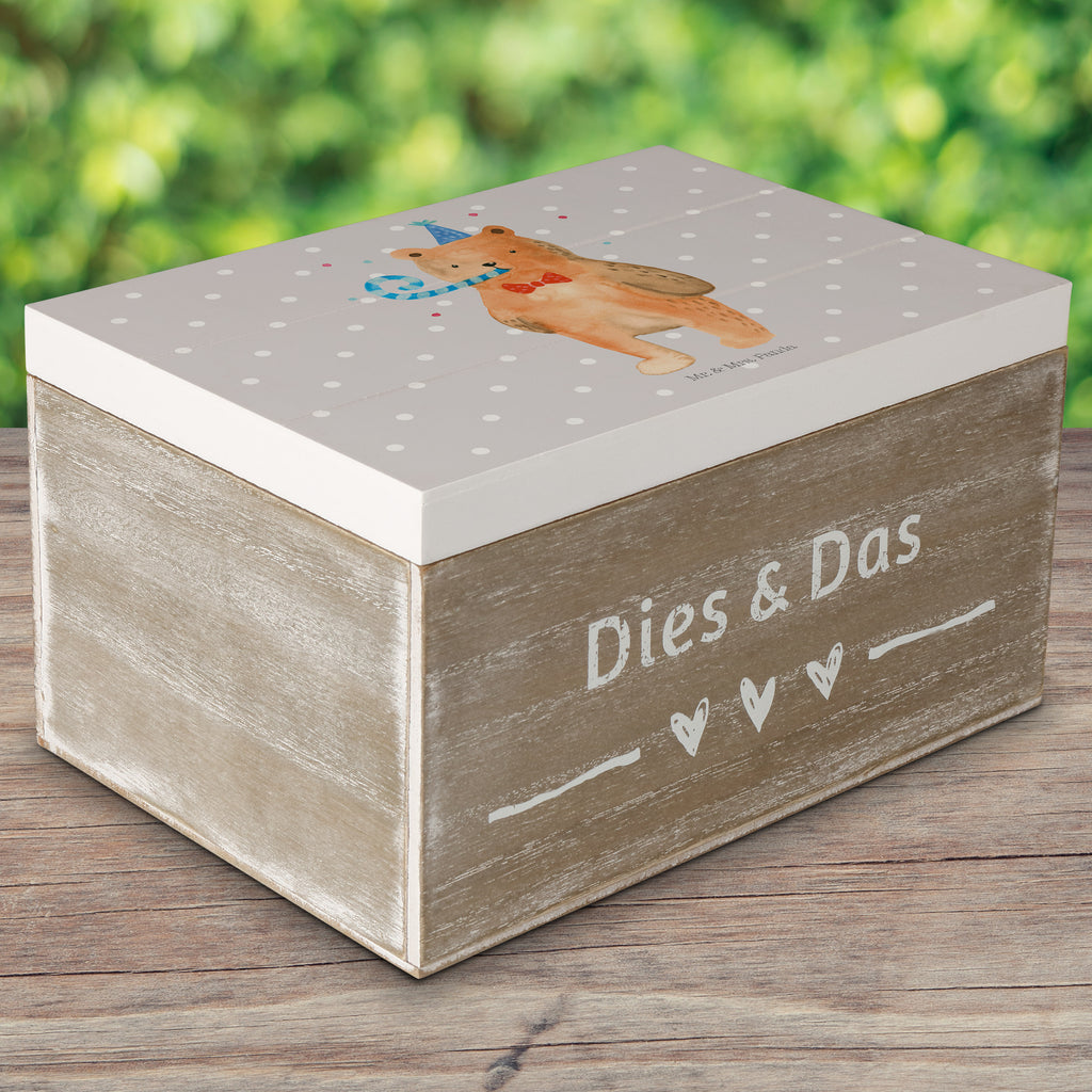 Holzkiste Birthday Bär Holzkiste, Kiste, Schatzkiste, Truhe, Schatulle, XXL, Erinnerungsbox, Erinnerungskiste, Dekokiste, Aufbewahrungsbox, Bär, Teddy, Teddybär, Happy Birthday, Alles Gute, Glückwunsch, Geburtstag