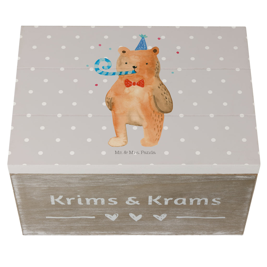 Holzkiste Birthday Bär Holzkiste, Kiste, Schatzkiste, Truhe, Schatulle, XXL, Erinnerungsbox, Erinnerungskiste, Dekokiste, Aufbewahrungsbox, Bär, Teddy, Teddybär, Happy Birthday, Alles Gute, Glückwunsch, Geburtstag