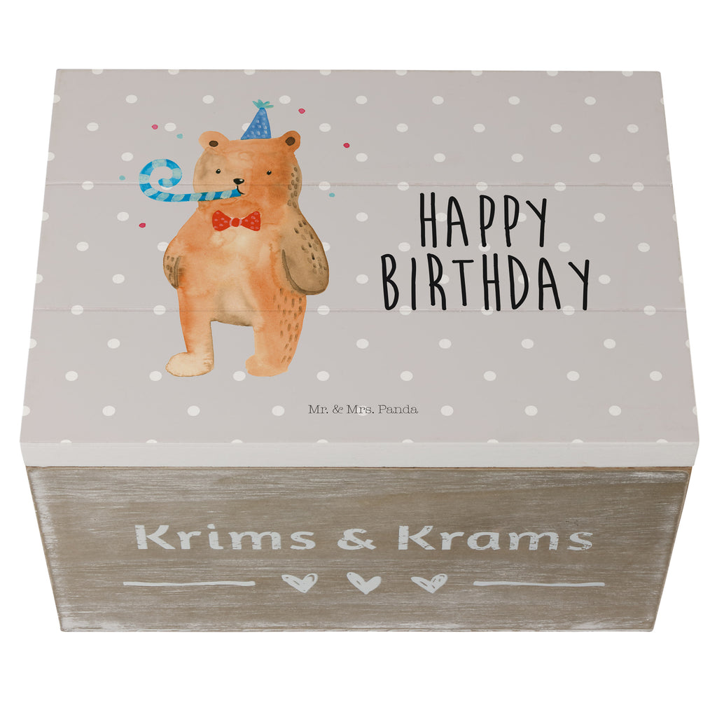 Holzkiste Birthday Bär Holzkiste, Kiste, Schatzkiste, Truhe, Schatulle, XXL, Erinnerungsbox, Erinnerungskiste, Dekokiste, Aufbewahrungsbox, Bär, Teddy, Teddybär, Happy Birthday, Alles Gute, Glückwunsch, Geburtstag