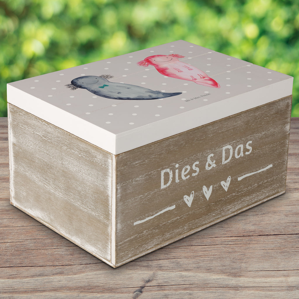 Holzkiste Axolotl Axel+Lotte Holzkiste, Kiste, Schatzkiste, Truhe, Schatulle, XXL, Erinnerungsbox, Erinnerungskiste, Dekokiste, Aufbewahrungsbox, Axolotl, Molch, Axolot, Schwanzlurch, Lurch, Lurche, Liebe, große Liebe, Liebesbeweis, Freund, Verlobter, Ehemann, Jahrestag, Valentinstag