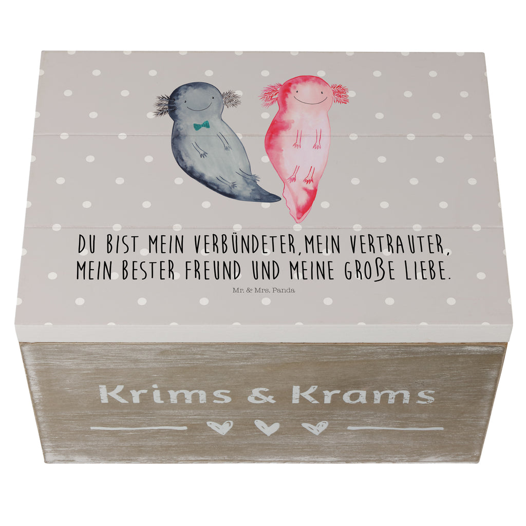 Holzkiste Axolotl Axel+Lotte Holzkiste, Kiste, Schatzkiste, Truhe, Schatulle, XXL, Erinnerungsbox, Erinnerungskiste, Dekokiste, Aufbewahrungsbox, Axolotl, Molch, Axolot, Schwanzlurch, Lurch, Lurche, Liebe, große Liebe, Liebesbeweis, Freund, Verlobter, Ehemann, Jahrestag, Valentinstag